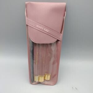 Vintage Mary Kay 5 Piece Clear Makeup Brush Set Travel Pouch